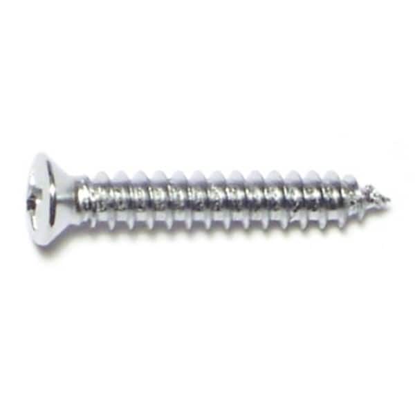 Midwest Fastener Sheet Metal Screw, #8 x 1 in, Chrometint Steel Oval Head Phillips Drive, 25 PK 72183 - main